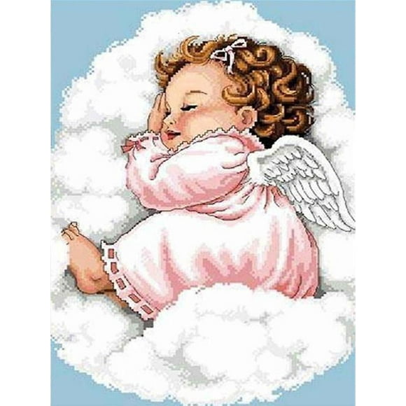 Dww-30 X 40 Cm ,nuage Ange Fille Diamond Painting Broderie Diamant Peinture Canevas 5d Tableau Enfant Adulte Strass Lot Puzzle Dessin Decoration Mura