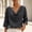 Dark Gray women v neck flowy blouse a1, variant on MORESEC Women Cotton Linen V Neck 3/4 Sleeve Flowy Blouse Summer Casual Tops for Women Dressy Tunic Shirts Vacation Beach Clothes, Black XL