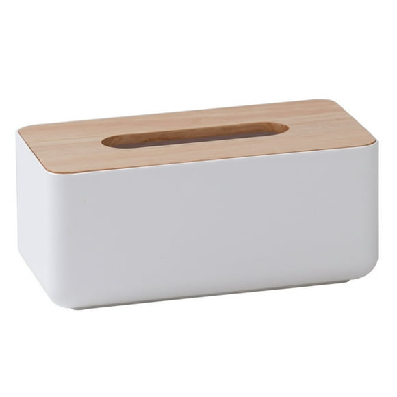 Wood Tissue Box Cover for Disposable Paper Facial Tissues, Wooden Rectangular Tissue Box Holder