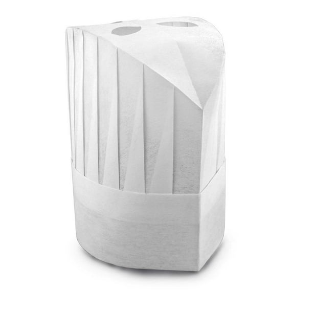 New Star Foodservice 32215 Disposable Non Woven Round Chef Hat, 9Inch, White, Set of 10