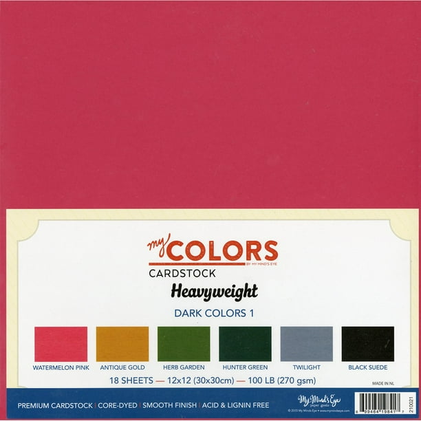 My Colors Carton Lourd 12"X12" 18/Pkg-Darks