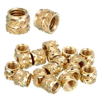 Generic 1/4'' Threaded Inserts,1/4-20 Heat Set Insert,22 Pieces 1/4 20x12.7x8 Knurled Nuts,Brass Threaded Inserts For Plastic And 3D Pr