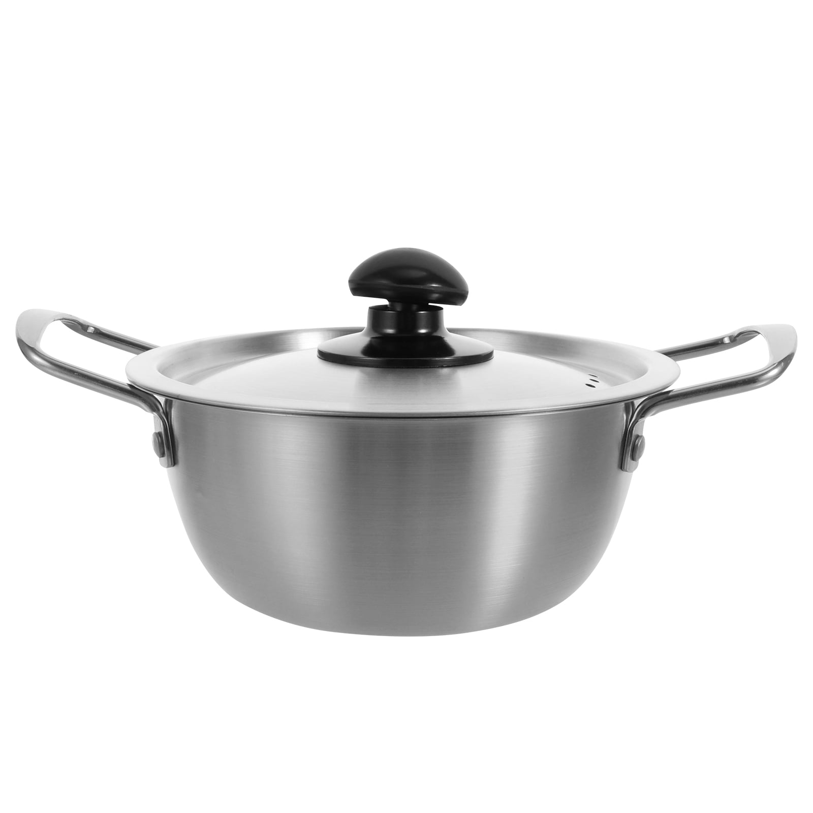 Stainless Steel Instant Noodle Pot with Lid, Korean Ramen Pan Cookware, Nonstick Soup Pot for Kitchen