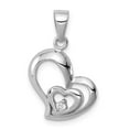 thumbnail image 4 of 925 Sterling Silver Rhodium Plated Cubic Zirconia Heart Shaped Pendant, 4 of 5