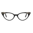thumbnail image 3 of 4 Pairs of Women Cat Eyes Black Reading Glasses Ladies Readers Spring Hinge Butterfly Trendy Plastic HD Diamond Presbyopia Glasses +3.00, 3 of 5
