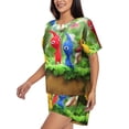 thumbnail image 2 of Lsque Pikmin Women's Short-Sleeved Pajama Set - 2 Piece Soft and Lightweight Sleepwear Set-Large, 2 of 9
