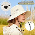 thumbnail image 3 of Zando 2-in-1 Sun Hats for Women 2026 UPF50+ Waterproof Foldable Bucket Hat with Zip-Off Wide Brim for Fishing Hiking Black, 3 of 6
