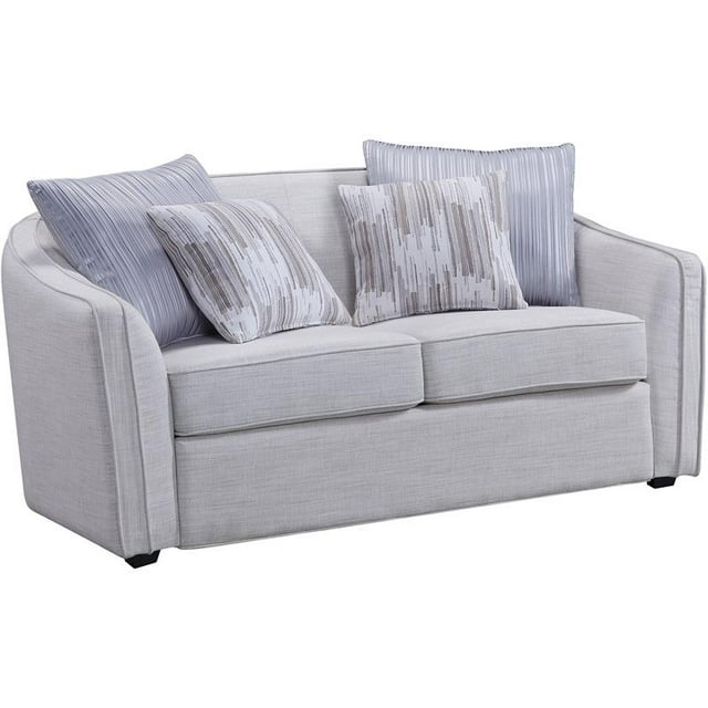ACME Mahler II Causeuse avec 4 Coussins en Tissu Gris Lin