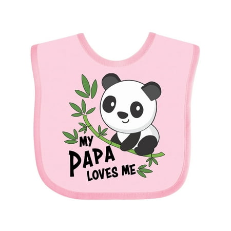 

Inktastic My Papa Loves Me- cute panda Gift Baby Boy or Baby Girl Bib