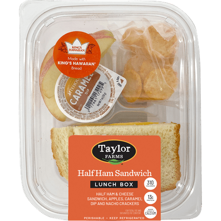 Taylor Farms Half Ham Sandwich Lunch Box Tray, 1 Count, 5.91 oz (Fresh)