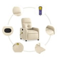 thumbnail image 4 of vidaXL Fauteuil Inclinable de Massage en Tissu Crème, 4 of 5