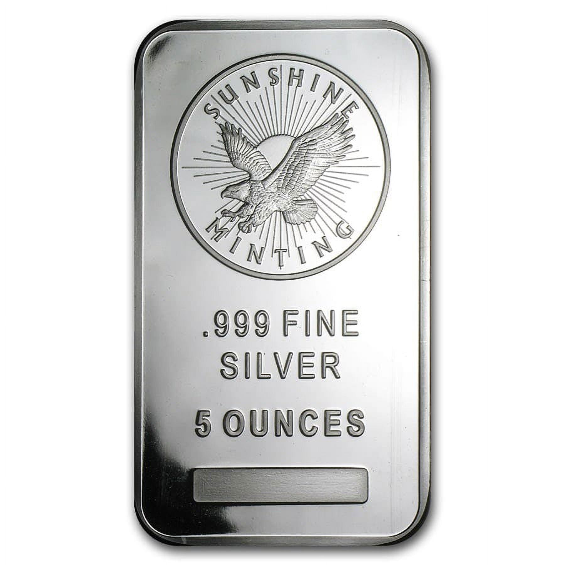 9Fine Mint 5 oz .999 Fine Silver Bar, IRA Eligible, Cast-Poured