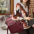 thumbnail image 3 of Women Backpack Soft Leather Vintage Shoulder Bag Casual Travel Ladies Female Bag-Wine Red, 3 of 6