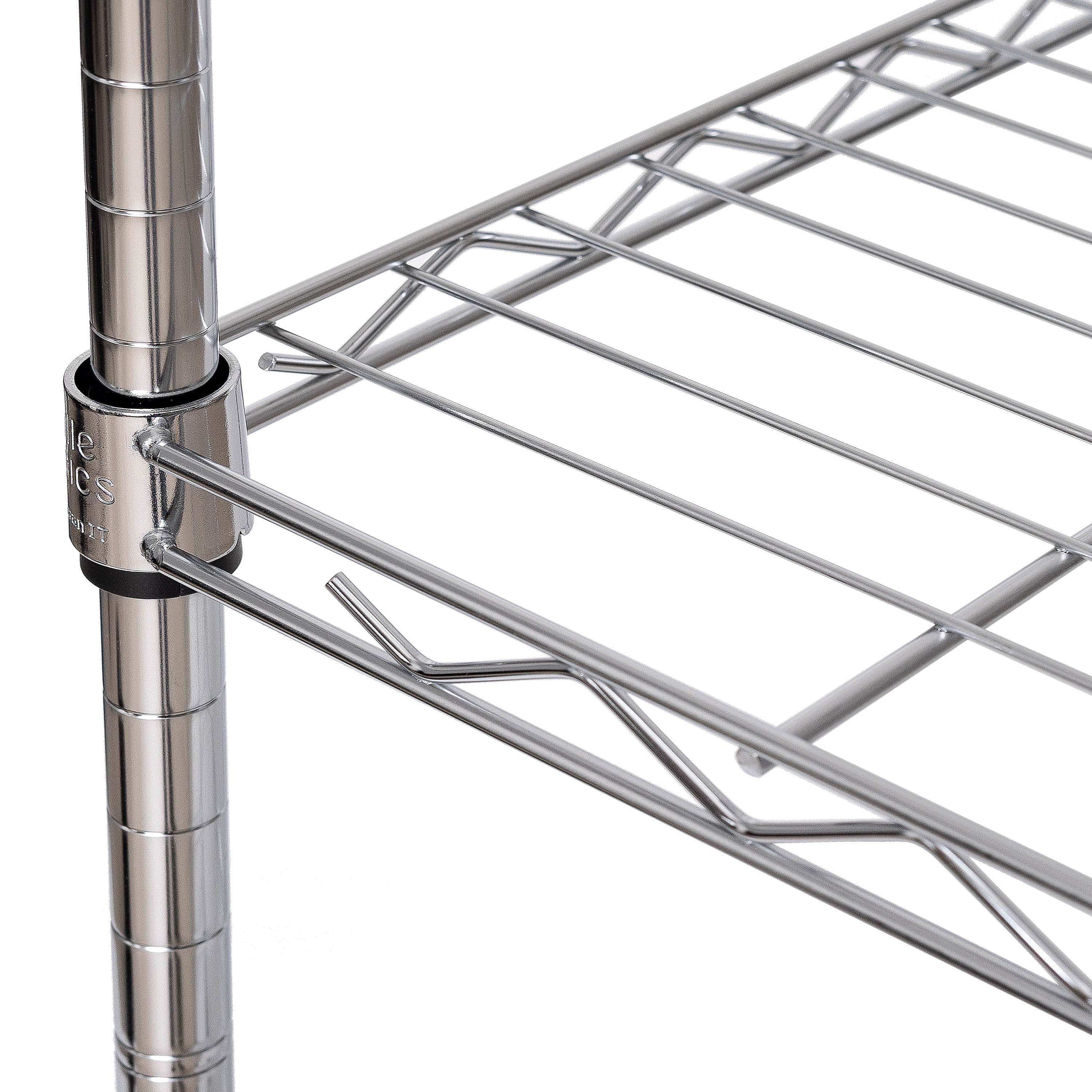 Seville Classics 5-Tier Steel Wire Shelving with Wheels, 30" W x 14" D x 60" H, Chrome Plated