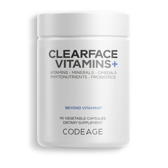 Clearface, Pantothenic Acid & Niacin, Skin Vitamins & Botanical Blend, Probiotics, 90 ct