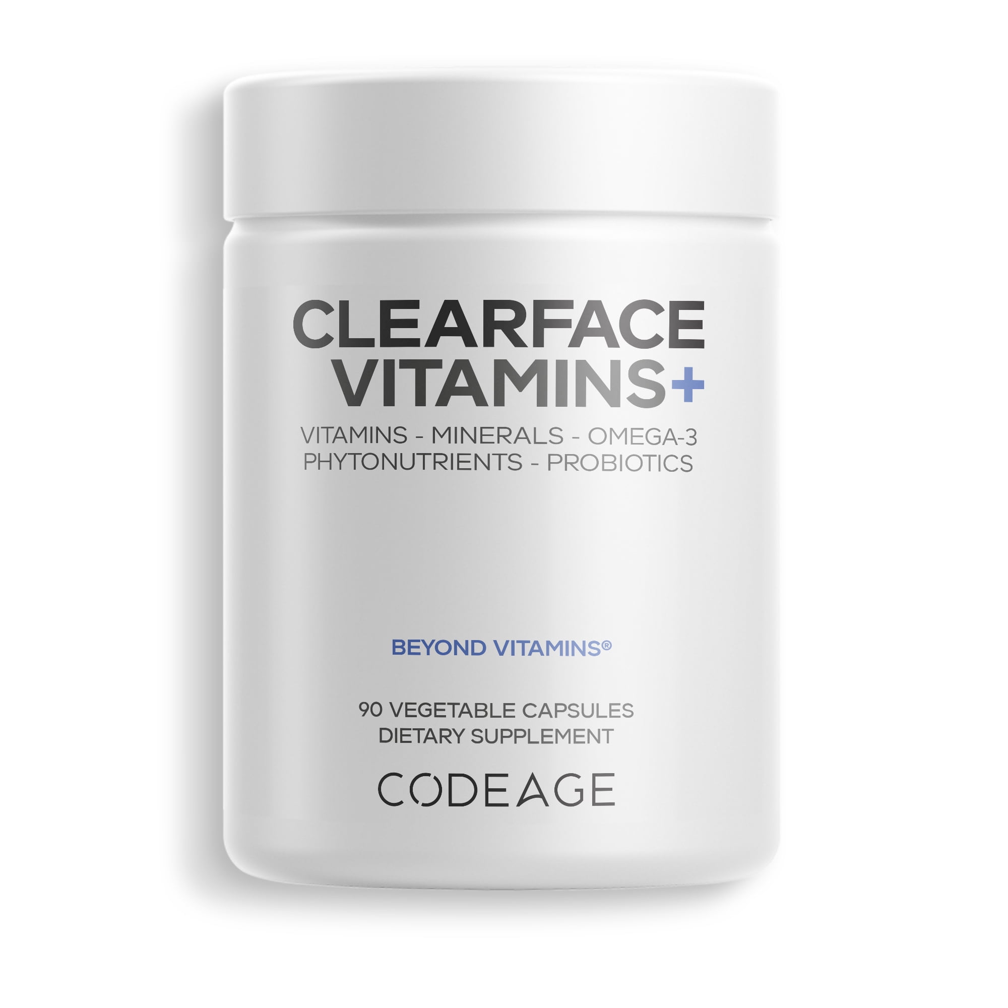 Codeage Clearface, Pantothenic Acid & Niacin, Skin Vitamins & Botanical Blend with Probiotics, 90 ct