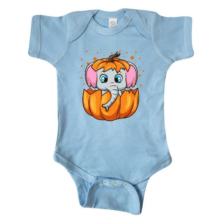 

Inktastic Halloween Pumpkin Baby Elephant Gift Baby Boy or Baby Girl Bodysuit