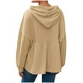thumbnail image 3 of FAIWAD Hoodies for Women Long Sleeve Drawstring Peplum Hem Loose Hooded Sweatshirts Casual Babydoll Pullover Tops, 3 of 9