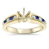 Pompeii3 1/2CT Blue Sapphire & Diamond Engagement Ring Setting 14K Yellow Gold