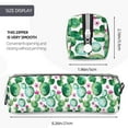 thumbnail image 3 of Pofeuu Cactus Plants Print Leather Pencil Case, Leather Pencil Pouch Large Capacity, Big Pencil Pouch with Zipper Vintage Pen Bag Fountain Pen Holder, 3 of 7