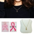 thumbnail image 3 of Gold Chain Breast Cancer Awareness Ribbon Pendant Necklace Jewelry Card Gift, 3 of 5