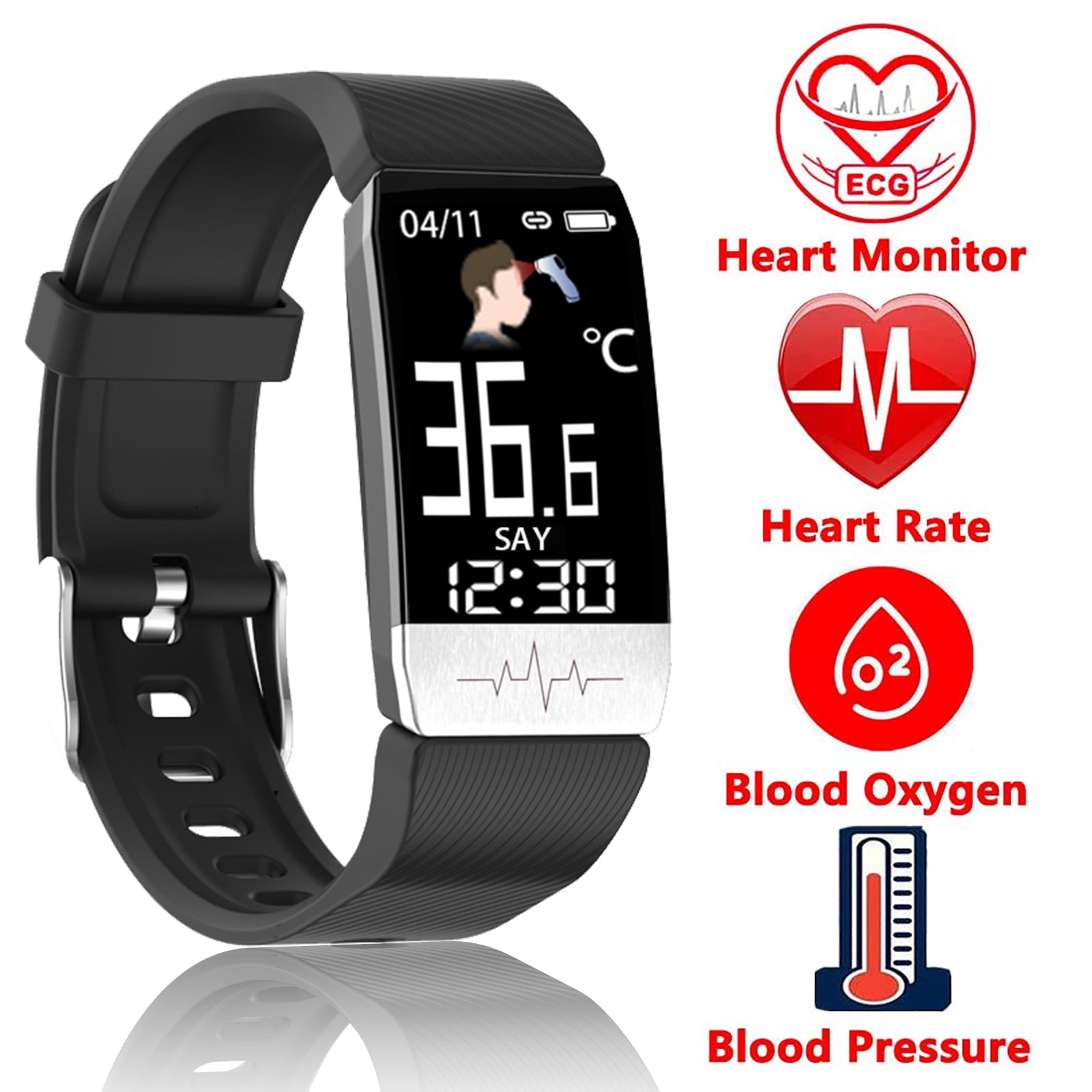 fitness tracker with blood pressure hr monitor