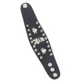 thumbnail image 4 of de material cuero de de aleación s de para hombre gótico punk de aleación de material cuero de Negro Fernando Pulsera del esqueleto del cráneo, 4 of 6