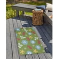thumbnail image 3 of 24" 36" Simply Daisy Flowery Love with Bunnies Traditional Chenille Area Rug, Apple Green, 3 of 4