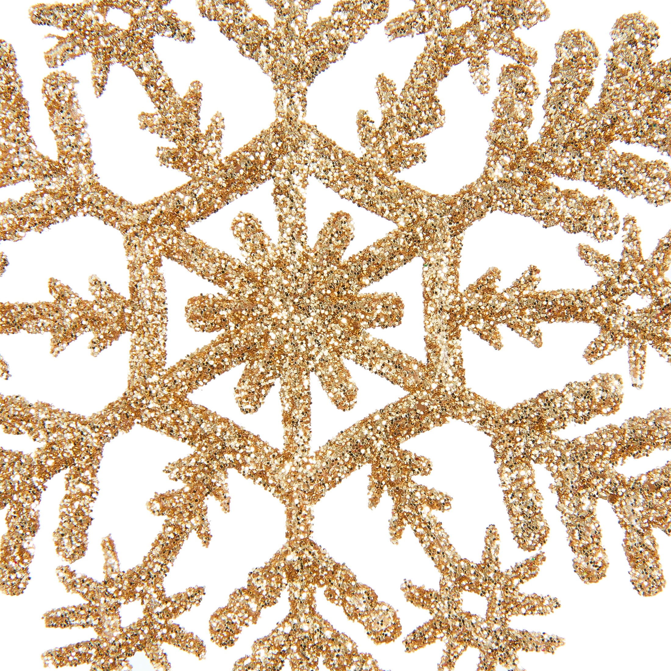 20-Count Gold Glitter Snowflake Christmas Ornaments, 3.9", by Holiday Time
