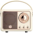 thumbnail image 1 of wonima11 Retro Bluetooth Speaker,Wireless Vintage Small Speaker with Stereo Sound,Hands-free Call,400mA Battery,TF Card, Aux Line,Water-Proof For iOS Android Smartphone Home Office Gift Ideas White, 1 of 1