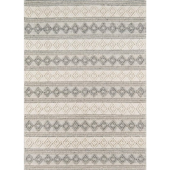 Momeni Andes Hand Woven Wool and Viscose Ivory Area Rug 2' X 3'