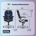 thumbnail image 3 of Serta Amplify Executive Office Chair Faux Leather Mesh Ergonomic Lumbar Support Blue, 3 of 16