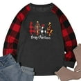 thumbnail image 4 of KimSoong Women Christmas Plus Size Shirts Merry Christmas Plaid Leopard Tree Graphic Sweatshirt Long Sleeve Crew Neck Top, 4 of 5