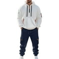 thumbnail image 2 of MLQIDK Mens 2 Piece Set Big and Tall Workout Gym Fleece Hoodie and Cargo Sweatpants Athletic Track Suits Winter Casual Sweatsuits Jogging Sweat Suits Lounge Outfit Saffron 2XL, 2 of 4