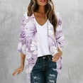 thumbnail image 2 of Nmnitkp Lightweight Summer Cardigan Womens Blouse Sleeve Cardigan Floral Print Puff Sleeve Kimono Cardigan Loose Cover Up Casual Blouse Tops, 2 of 4