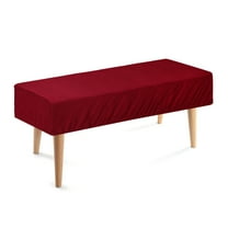 Dining Bench Cover, Stretch Piano Long Bench Stool Slipcover, Rectangle Washable Seat Cushion Protector for Living Room, Bedroom and Kitchen, Red