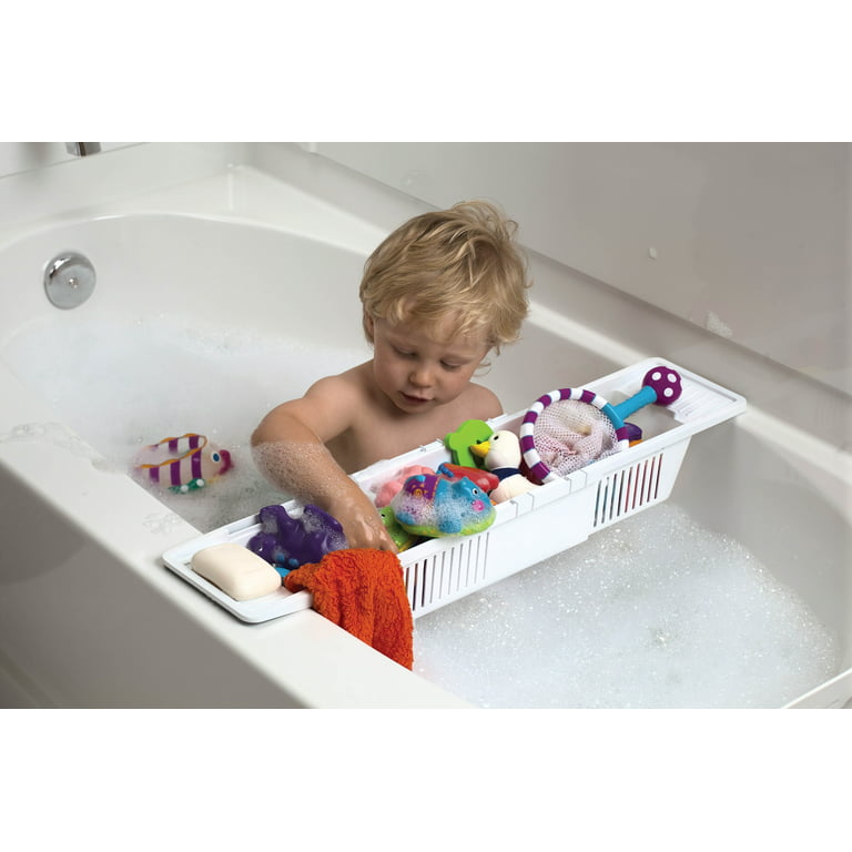 KidCo S372 Plastic Bath Tub Storage Basket Childs Toy Organizer, White 