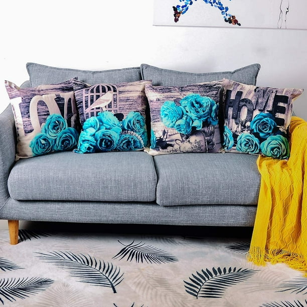 Walmart throw pillows teal 2025