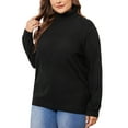 thumbnail image 5 of Agnes Orinda Women's Plus Size Pullover Sweaters Lightweight Long Sleeve Turtleneck Novelty Sweater 2X Black, 5 of 7