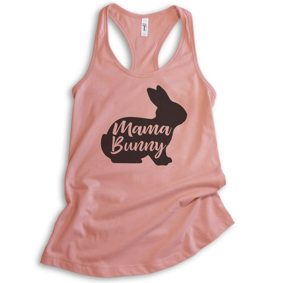 Mama Bunny Tank Top, Ladies Racerback Tank Top, Easter Tank, Rabbit Tank, Desert Pink, Large