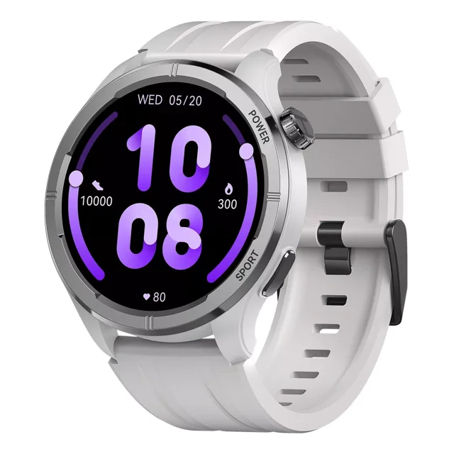 Haylou Solar Neo Smartwatch 1.53 Pantalla Hd Bluetooth 5.3 Con Llamadas Impermeable Ip68 Botón Giratorio Notificación Inteligente De Mensajes, Ls21, Plateado