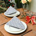 thumbnail image 5 of Iauyy Satin Napkins Set of 4- Light Blue Leaf Stripe DIY Printing Decoration Cloth Napkin- Easy Care for Home/Party, 5 of 8