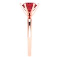 thumbnail image 3 of 2 ct Round Cut Simulated Ruby Solitaire 18K Rose Gold Womens Engagement Ring, 3 of 5