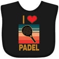 thumbnail image 3 of Inktastic I Love Padel Retro Vintage Boys or Girls Baby Bib, 3 of 4