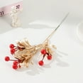 thumbnail image 4 of Zawou Artificial Red Berries with Golden Leaves, 2-Pack Christmas Floral Picks, Glitter Holiday Decoration Accessories for Tree, Wreaths, and DIY Crafts, 4 of 6
