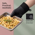 thumbnail image 4 of Silicone Oven Mitts, Ultra Heat Resistant up to 500°F Flexible Oven Gloves, Black 15", 4 of 7