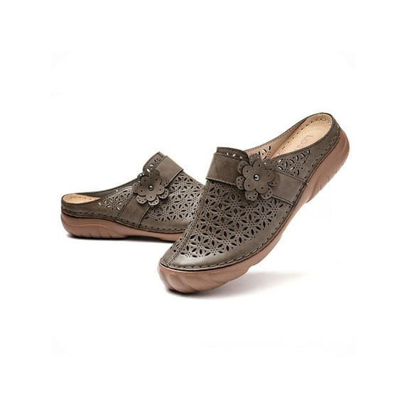 Tenmix Womens Breathable Casual Sneakers Clog Mule Ultra Lightweight Slip on Walking Shoes Suede Leather