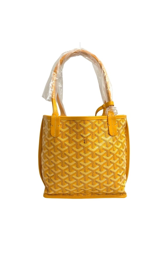 Pre-Owned GOYARD Ange Mini Leather Tote Bag, Handbag, Yellow, 1085c