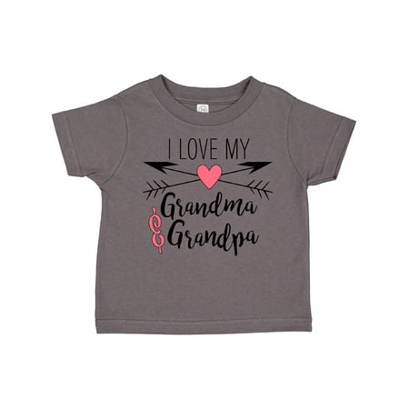

Inktastic I Love My Grandma and Grandpa Heart and Arrows Gift Toddler Boy or Toddler Girl T-Shirt