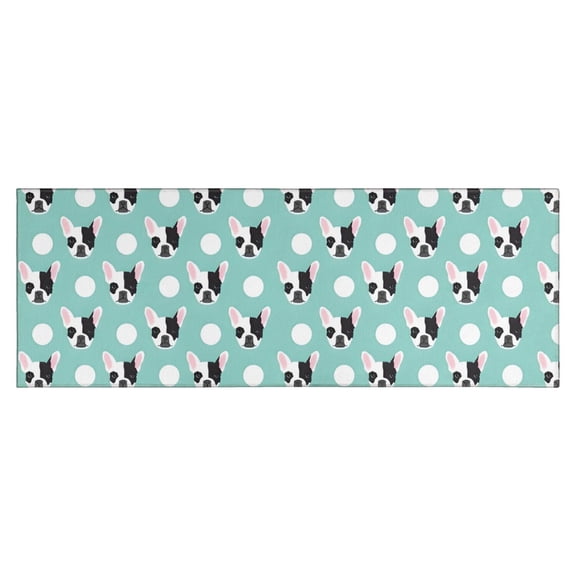 French Bulldog Kitchen Rug Mat,Kitchen Runner Rugs Non Skid Washable,Decorative Kitchen Floor Mats for Kitchen,Sink,Laundry,17"X47"